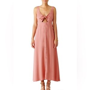 🩷🌺Mara Hoffman 👗pink tie midi dress like new size 6